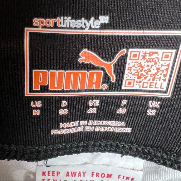 Puma All Eyes on Me black and white abstract print active leggings size medium - Picture 6 of 7